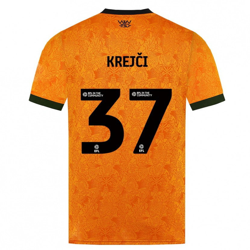Danxen Kvinnor Ladislav Krejci #37 Orange Svart Hemmatröja Matchtröjor 2026/27 Tröjor T-Tröja