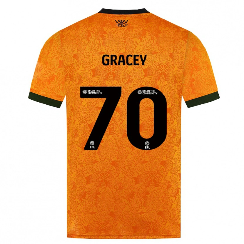 Danxen Kvinnor Josh Gracey #70 Orange Svart Hemmatröja Matchtröjor 2026/27 Tröjor T-Tröja