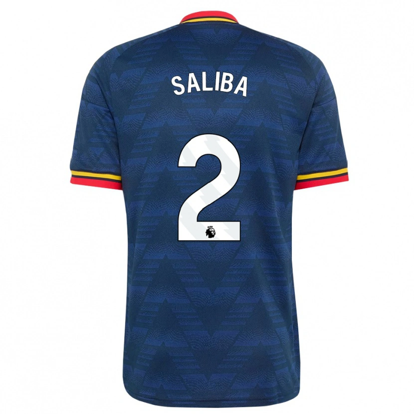 Danxen Kvinnor William Saliba #2 Midnattsblå Gul Röd Bortatröja Matchtröjor 2026/27 Tröjor T-Tröja