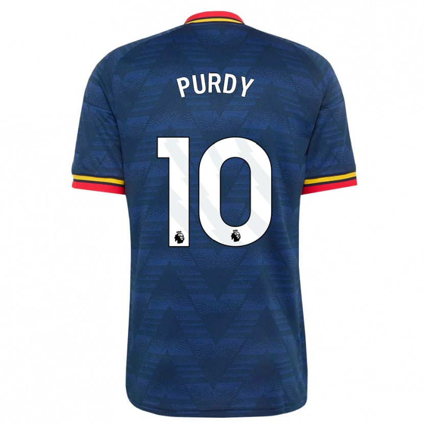 Danxen Kvinnor Charlie Purdy #10 Midnattsblå Gul Röd Bortatröja Matchtröjor 2026/27 Tröjor T-Tröja