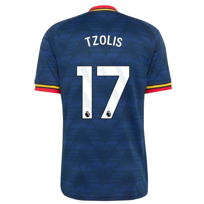 Danxen Kvinnor Christos Tzolis #17 Midnattsblå Gul Röd Bortatröja Matchtröjor 2026/27 Tröjor T-Tröja