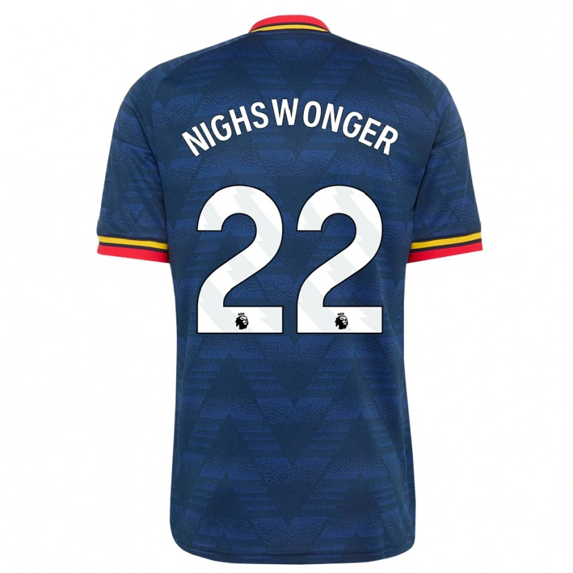 Danxen Kvinnor Jenna Nighswonger #22 Midnattsblå Gul Röd Bortatröja Matchtröjor 2026/27 Tröjor T-Tröja