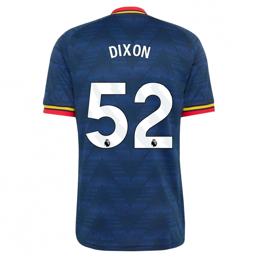 Danxen Kvinnor Jaden Dixon #52 Midnattsblå Gul Röd Bortatröja Matchtröjor 2026/27 Tröjor T-Tröja