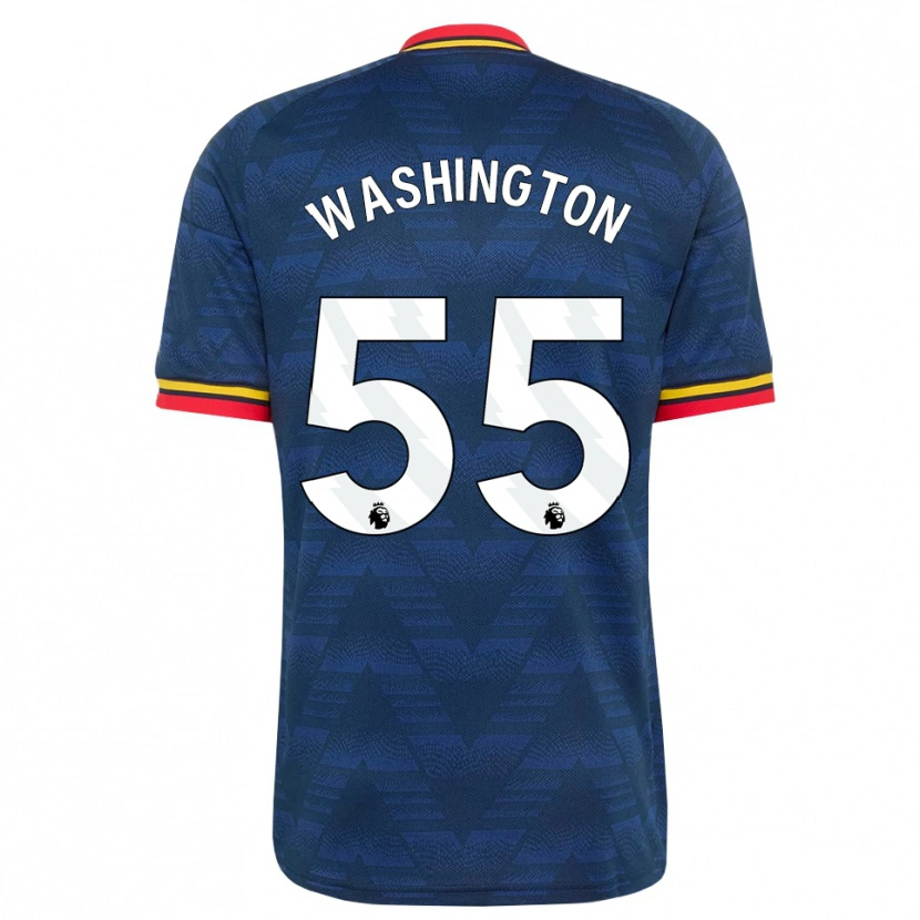 Danxen Kvinnor Marcell Washington #55 Midnattsblå Gul Röd Bortatröja Matchtröjor 2026/27 Tröjor T-Tröja