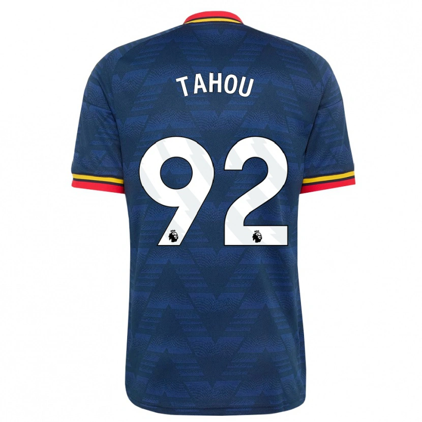 Danxen Kvinnor Joshua Tahou #92 Midnattsblå Gul Röd Bortatröja Matchtröjor 2026/27 Tröjor T-Tröja