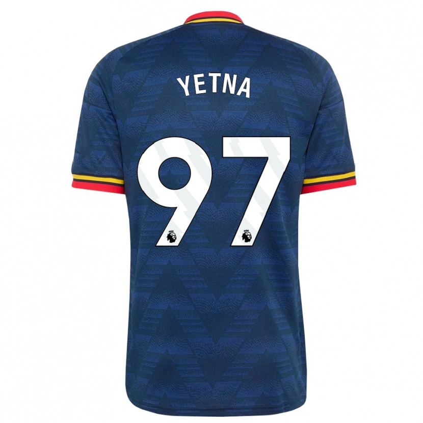 Danxen Kvinnor Mikael Yetna #97 Midnattsblå Gul Röd Bortatröja Matchtröjor 2026/27 Tröjor T-Tröja