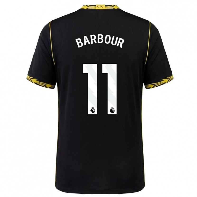 Danxen Kvinnor Kobe Barbour #11 Svart Gul Bortatröja Matchtröjor 2026/27 Tröjor T-Tröja
