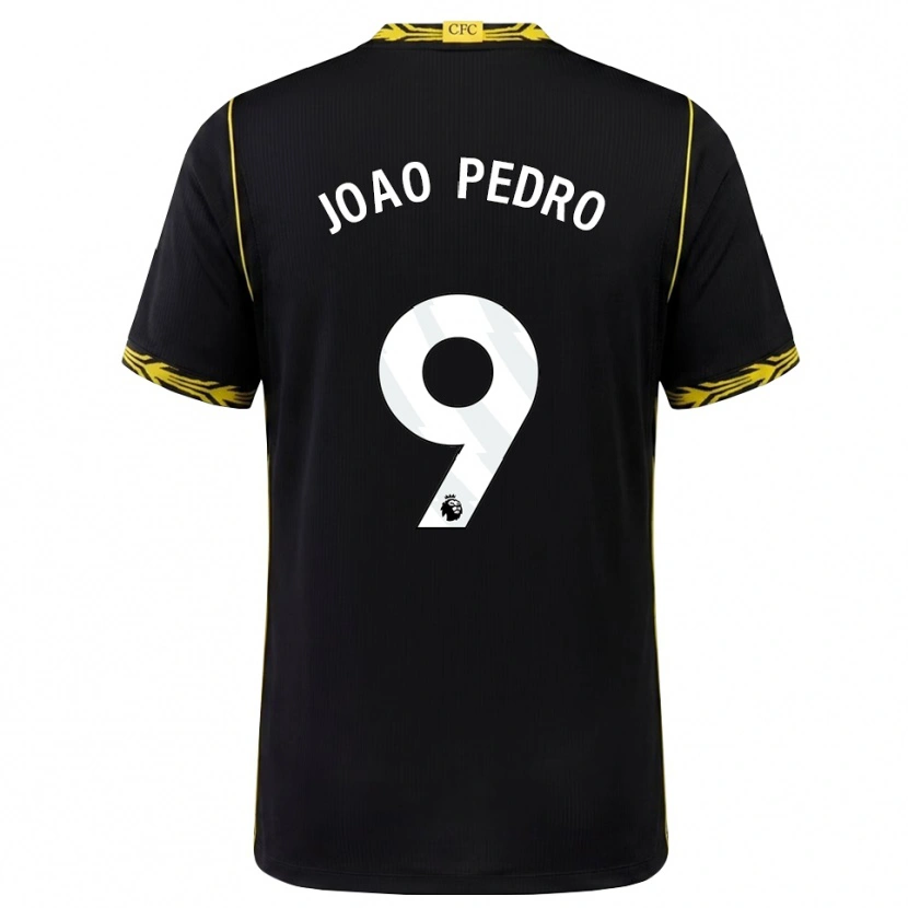 Danxen Kvinnor João Pedro #9 Svart Gul Bortatröja Matchtröjor 2026/27 Tröjor T-Tröja