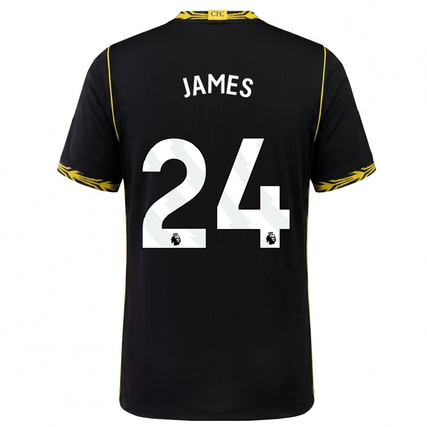 Danxen Kvinnor Reece James #24 Svart Gul Bortatröja Matchtröjor 2026/27 Tröjor T-Tröja