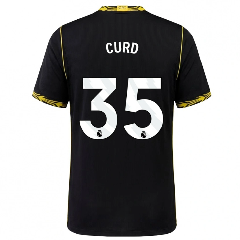 Danxen Kvinnor Ted Curd #35 Svart Gul Bortatröja Matchtröjor 2026/27 Tröjor T-Tröja