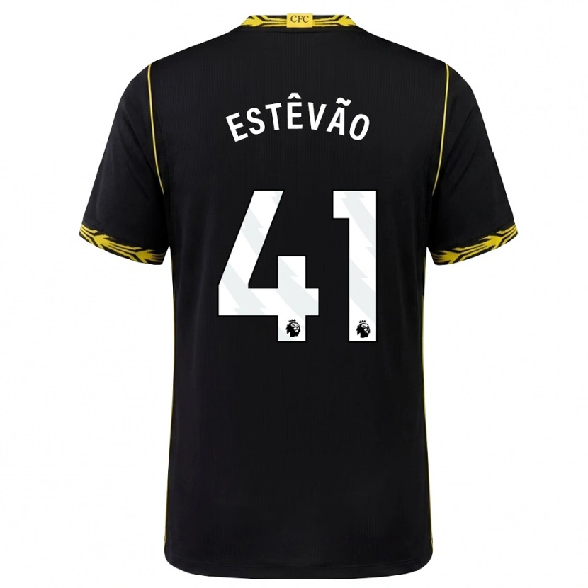 Danxen Kvinnor Estêvão Willian Almeida De Oliveira Gonçalves #41 Svart Gul Bortatröja Matchtröjor 2026/27 Tröjor T-Tröja