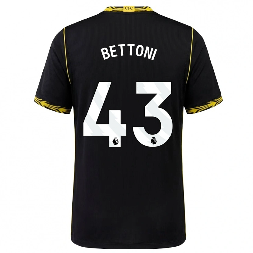Danxen Kvinnor Harrison Bettoni #43 Svart Gul Bortatröja Matchtröjor 2026/27 Tröjor T-Tröja