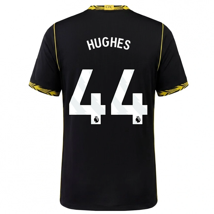 Danxen Kvinnor Brodi Hughes #44 Svart Gul Bortatröja Matchtröjor 2026/27 Tröjor T-Tröja
