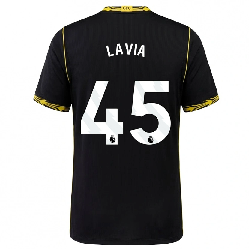 Danxen Kvinnor Roméo Lavia #45 Svart Gul Bortatröja Matchtröjor 2026/27 Tröjor T-Tröja