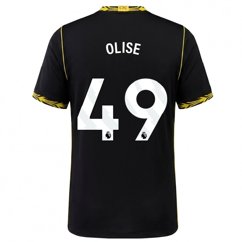 Danxen Kvinnor Richard Olise #49 Svart Gul Bortatröja Matchtröjor 2026/27 Tröjor T-Tröja
