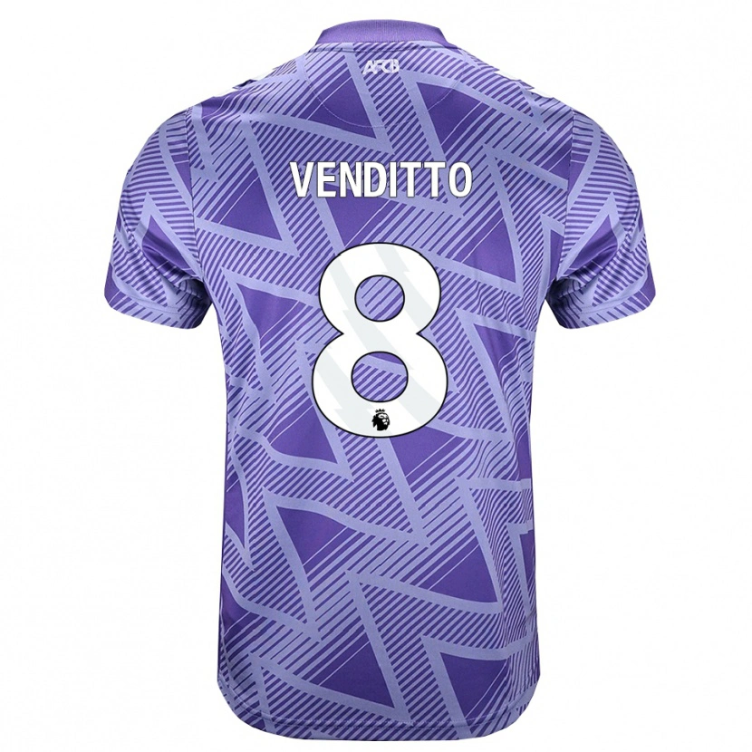 Danxen Kvinnor Olivia Venditto #8 Blek Violettröd Vit Bortatröja Matchtröjor 2026/27 Tröjor T-Tröja