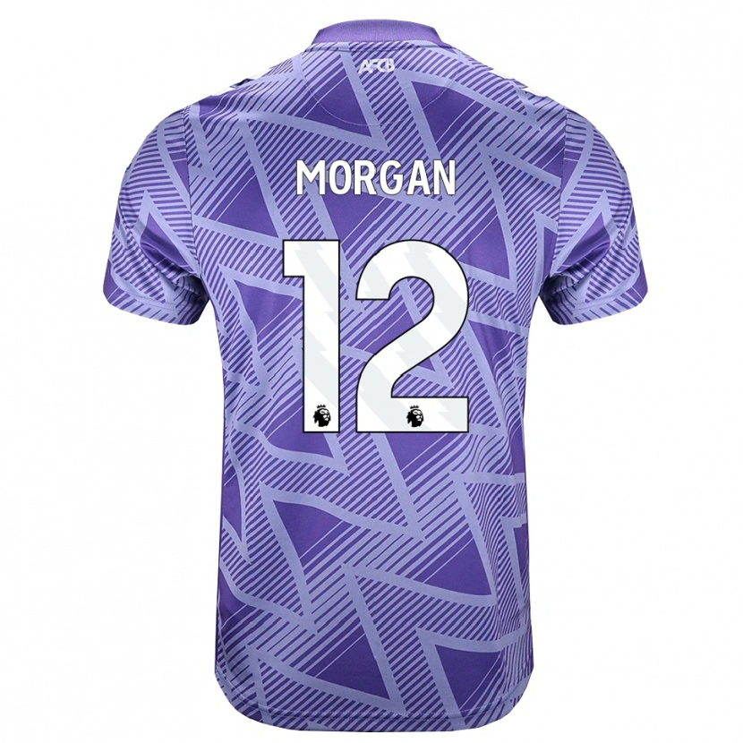 Danxen Kvinnor Ollie Morgan #12 Blek Violettröd Vit Bortatröja Matchtröjor 2026/27 Tröjor T-Tröja