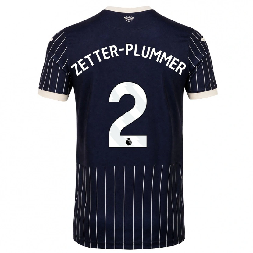 Danxen Kvinnor Josh Zetter-Plummer #2 Svart Vit Bortatröja Matchtröjor 2026/27 Tröjor T-Tröja