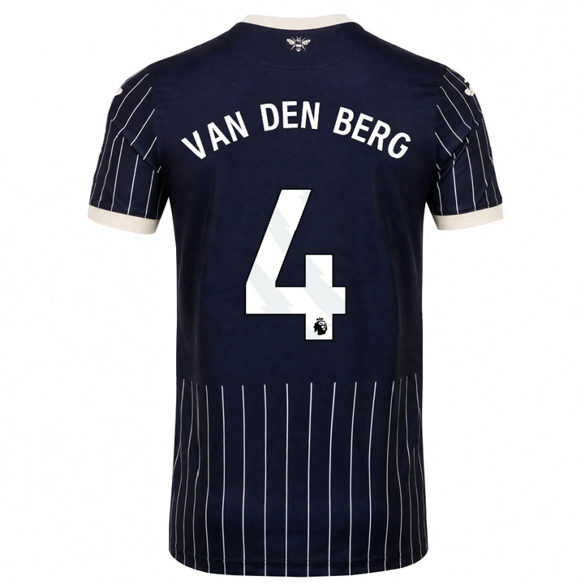 Danxen Kvinnor Sepp Van Den Berg #4 Svart Vit Bortatröja Matchtröjor 2026/27 Tröjor T-Tröja
