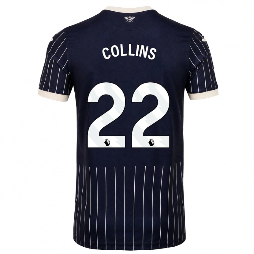 Danxen Kvinnor Nathan Collins #22 Svart Vit Bortatröja Matchtröjor 2026/27 Tröjor T-Tröja