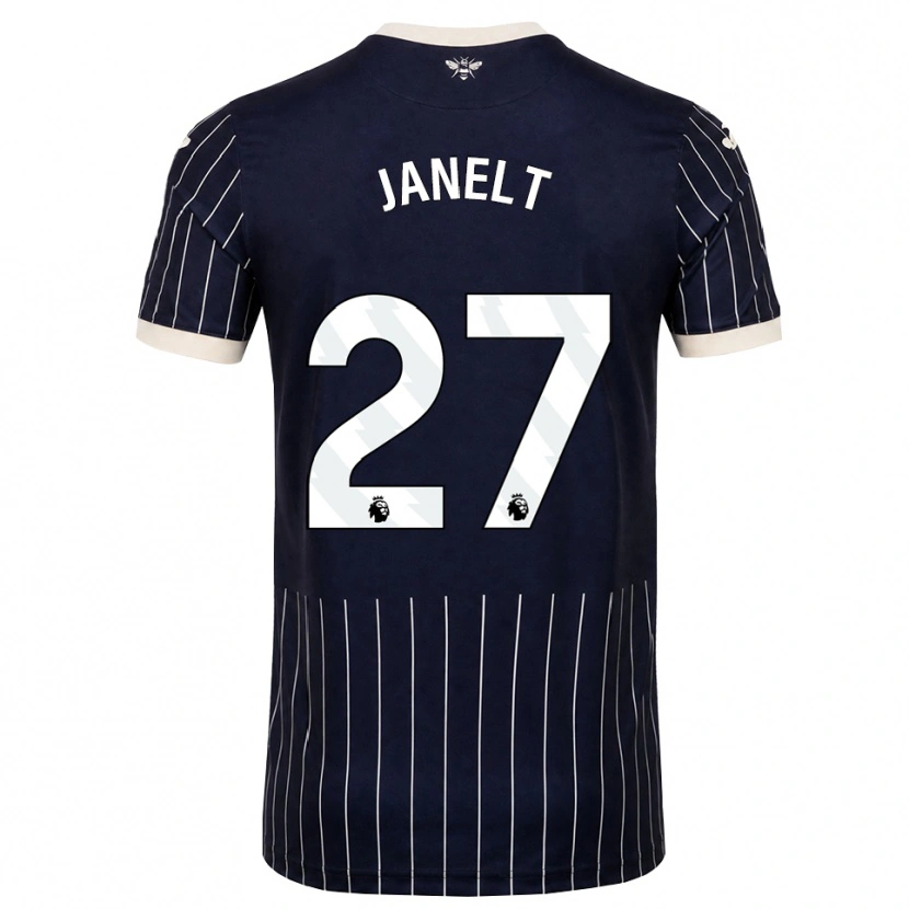 Danxen Kvinnor Vitaly Janelt #27 Svart Vit Bortatröja Matchtröjor 2026/27 Tröjor T-Tröja
