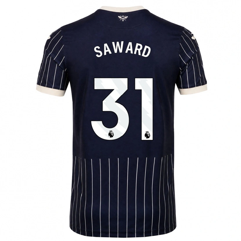 Danxen Kvinnor Sammie Saward #31 Svart Vit Bortatröja Matchtröjor 2026/27 Tröjor T-Tröja