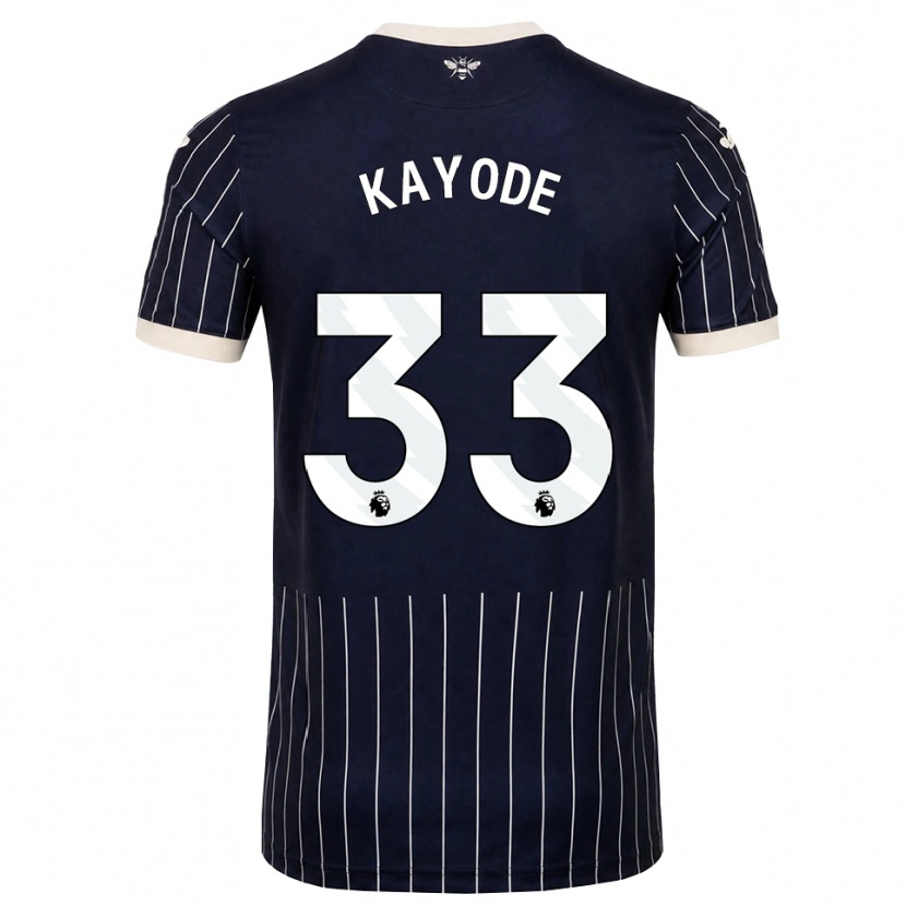 Danxen Kvinnor Michael Kayode #33 Svart Vit Bortatröja Matchtröjor 2026/27 Tröjor T-Tröja