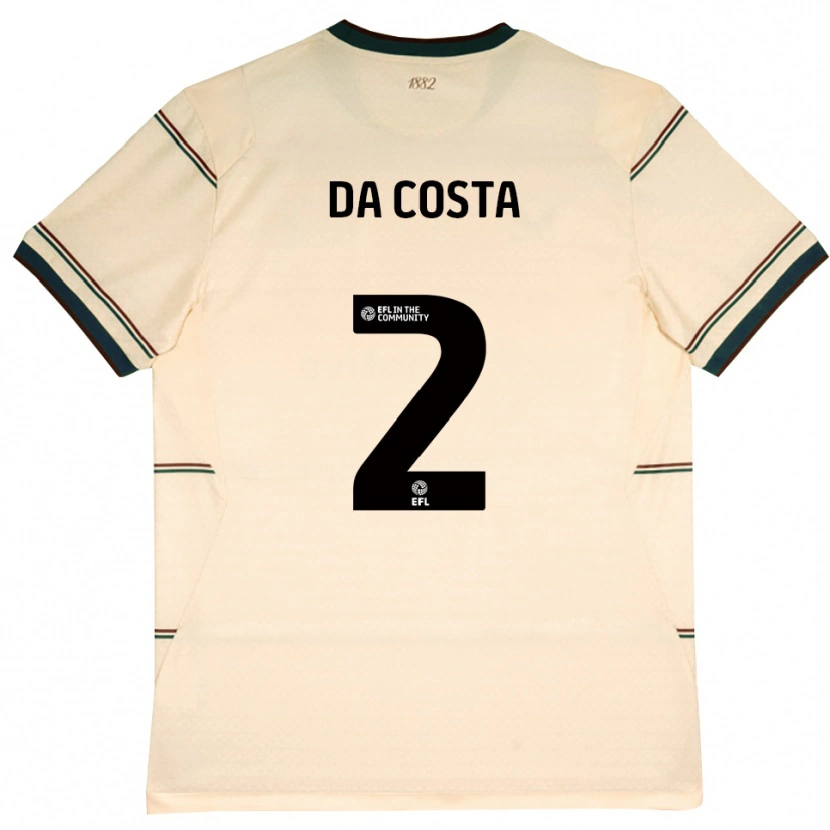 Danxen Kvinnor Croyde Da Costa #2 Beige Vinröd Bortatröja Matchtröjor 2026/27 Tröjor T-Tröja