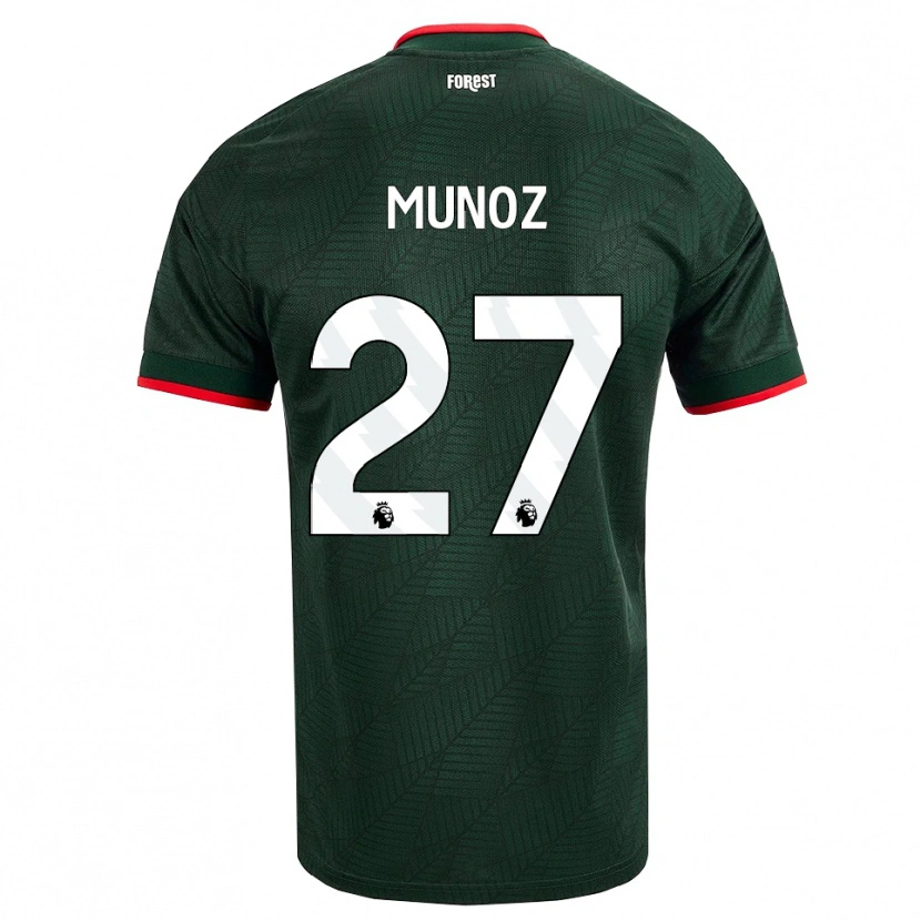 Danxen Kvinnor Daniel Muñoz #27 Mörk Grön Röd Bortatröja Matchtröjor 2026/27 Tröjor T-Tröja