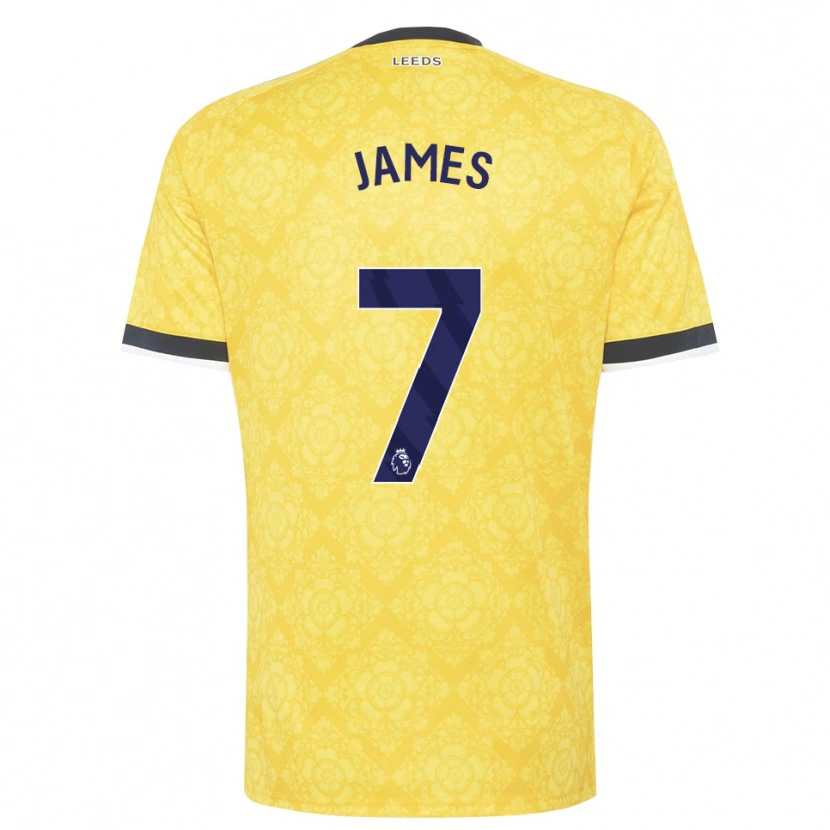 Danxen Kvinnor Daniel James #7 Gul Vit Svart Bortatröja Matchtröjor 2026/27 Tröjor T-Tröja
