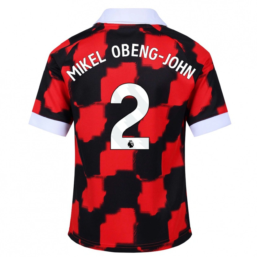 Danxen Kvinnor Joe Mikel Obeng-John #2 Röd Vit Svart Bortatröja Matchtröjor 2026/27 Tröjor T-Tröja