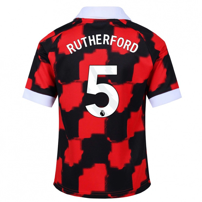 Danxen Kvinnor Leeta Rutherford #5 Röd Vit Svart Bortatröja Matchtröjor 2026/27 Tröjor T-Tröja