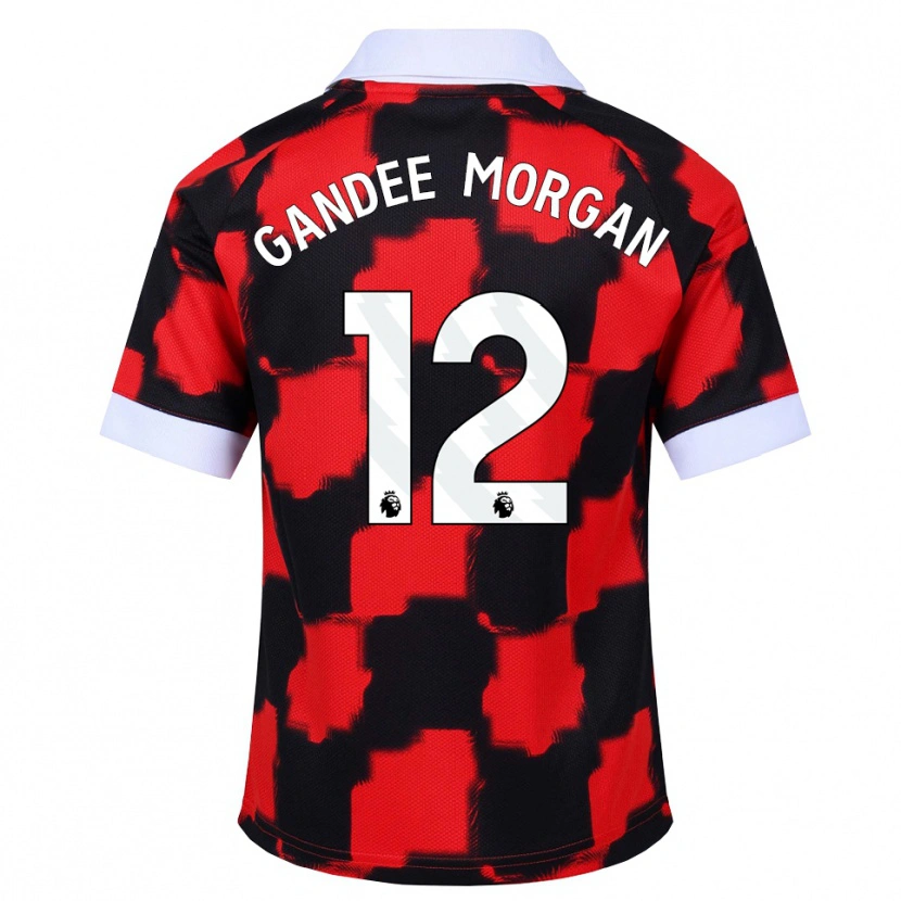 Danxen Kvinnor Stella Gandee Morgan #12 Röd Vit Svart Bortatröja Matchtröjor 2026/27 Tröjor T-Tröja