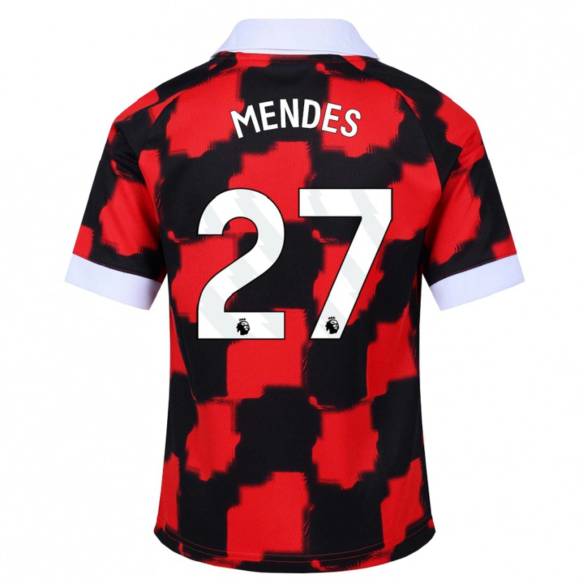 Danxen Kvinnor Megalie Mendes #27 Röd Vit Svart Bortatröja Matchtröjor 2026/27 Tröjor T-Tröja