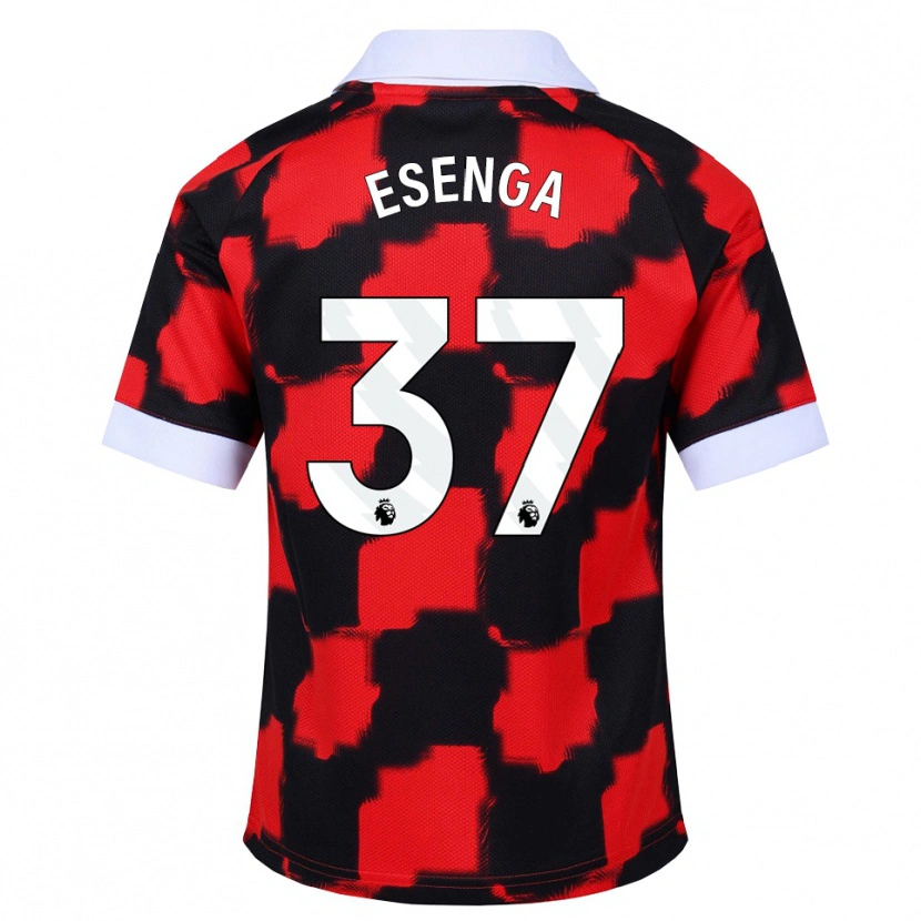 Danxen Kvinnor Jonathan Esenga #37 Röd Vit Svart Bortatröja Matchtröjor 2026/27 Tröjor T-Tröja