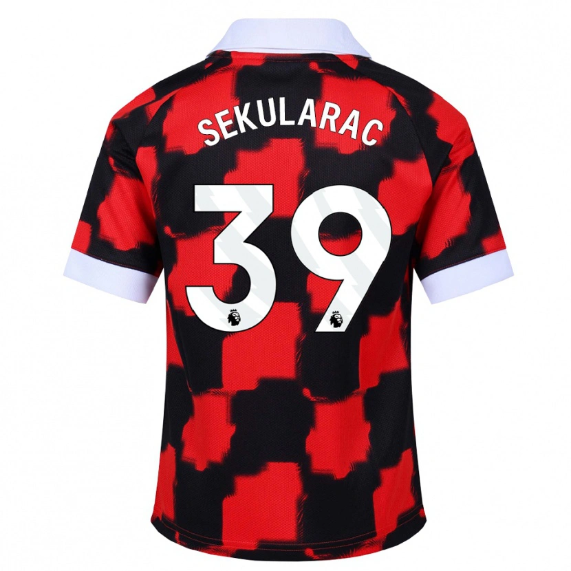 Danxen Kvinnor Kristian Sekularac #39 Röd Vit Svart Bortatröja Matchtröjor 2026/27 Tröjor T-Tröja