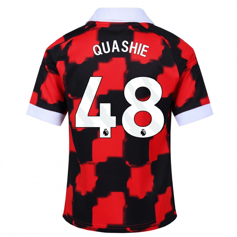 Danxen Kvinnor Jayden Quashie #48 Röd Vit Svart Bortatröja Matchtröjor 2026/27 Tröjor T-Tröja