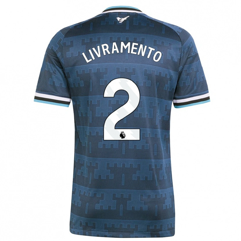 Danxen Kvinnor Tino Livramento #2 Gul Svart Blå Bortatröja Matchtröjor 2026/27 Tröjor T-Tröja