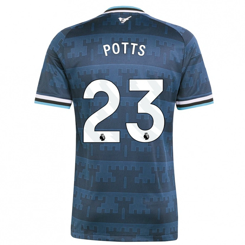 Danxen Kvinnor Charlotte Potts #23 Gul Svart Blå Bortatröja Matchtröjor 2026/27 Tröjor T-Tröja