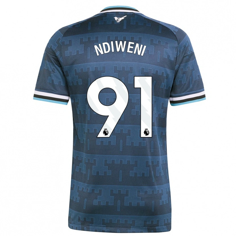 Danxen Kvinnor Ethan Ndiweni #91 Gul Svart Blå Bortatröja Matchtröjor 2026/27 Tröjor T-Tröja