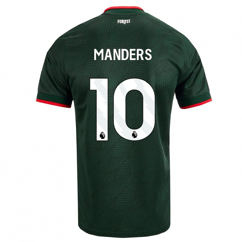 Danxen Kvinnor Holly Manders #10 Mörk Grön Röd Bortatröja Matchtröjor 2026/27 Tröjor T-Tröja