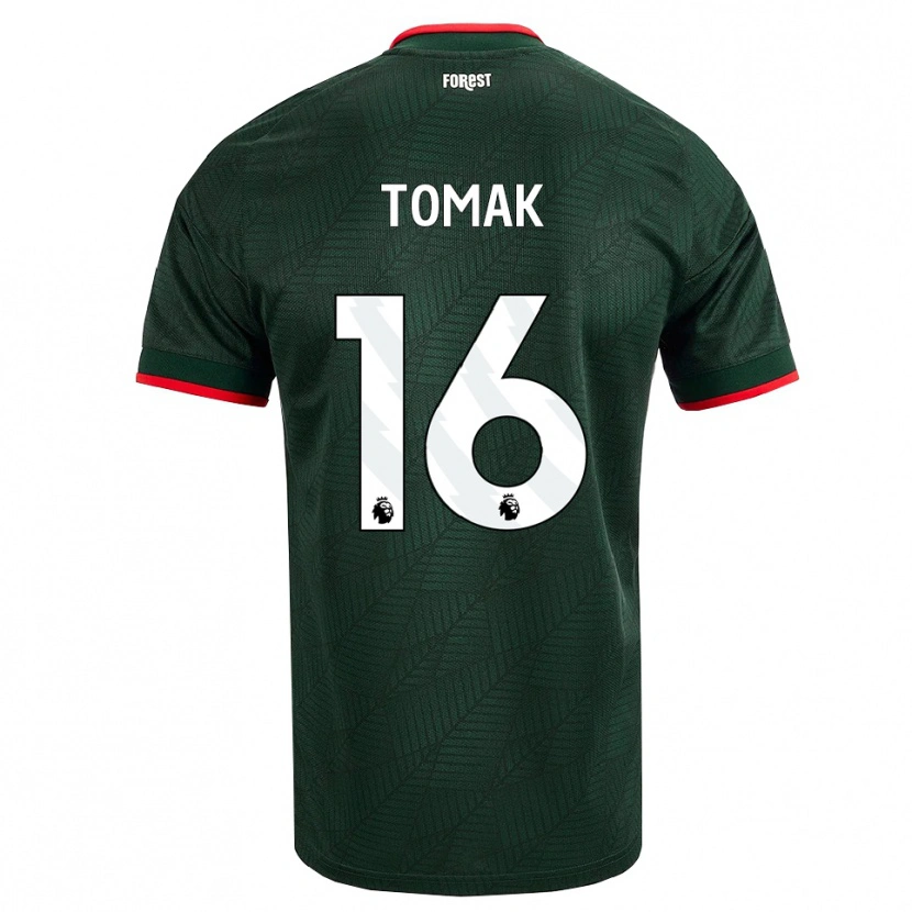 Danxen Kvinnor Jaxon Tomak #16 Mörk Grön Röd Bortatröja Matchtröjor 2026/27 Tröjor T-Tröja