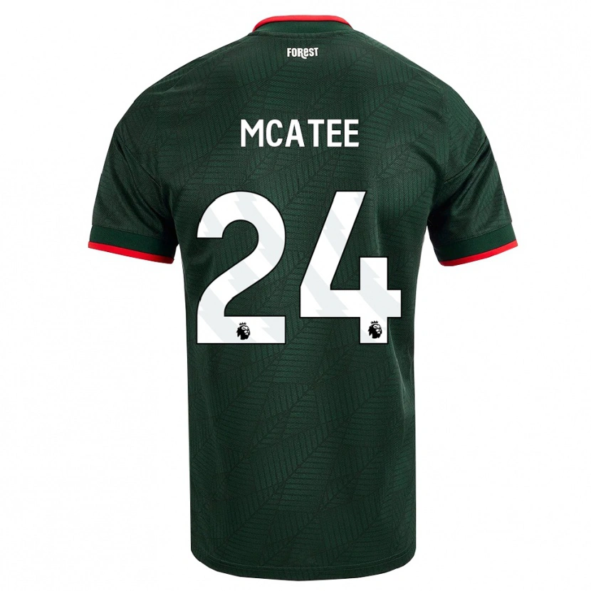 Danxen Kvinnor James Mcatee #24 Mörk Grön Röd Bortatröja Matchtröjor 2026/27 Tröjor T-Tröja