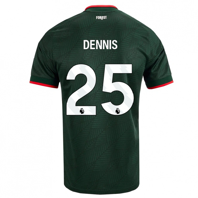 Danxen Kvinnor Emmanuel Dennis #25 Mörk Grön Röd Bortatröja Matchtröjor 2026/27 Tröjor T-Tröja