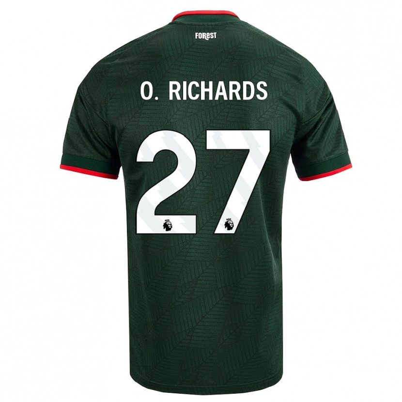 Danxen Kvinnor Omar Richards #27 Mörk Grön Röd Bortatröja Matchtröjor 2026/27 Tröjor T-Tröja