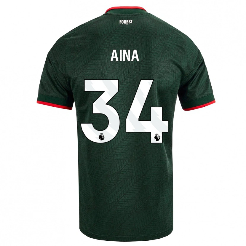 Danxen Kvinnor Ola Aina #34 Mörk Grön Röd Bortatröja Matchtröjor 2026/27 Tröjor T-Tröja