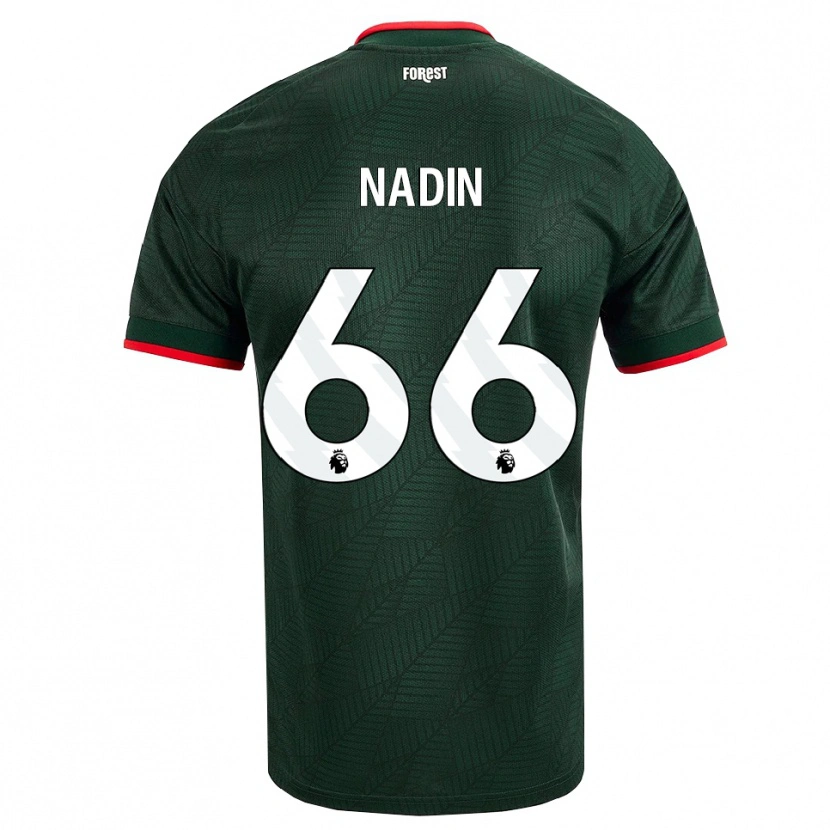 Danxen Kvinnor Jack Nadin #66 Mörk Grön Röd Bortatröja Matchtröjor 2026/27 Tröjor T-Tröja