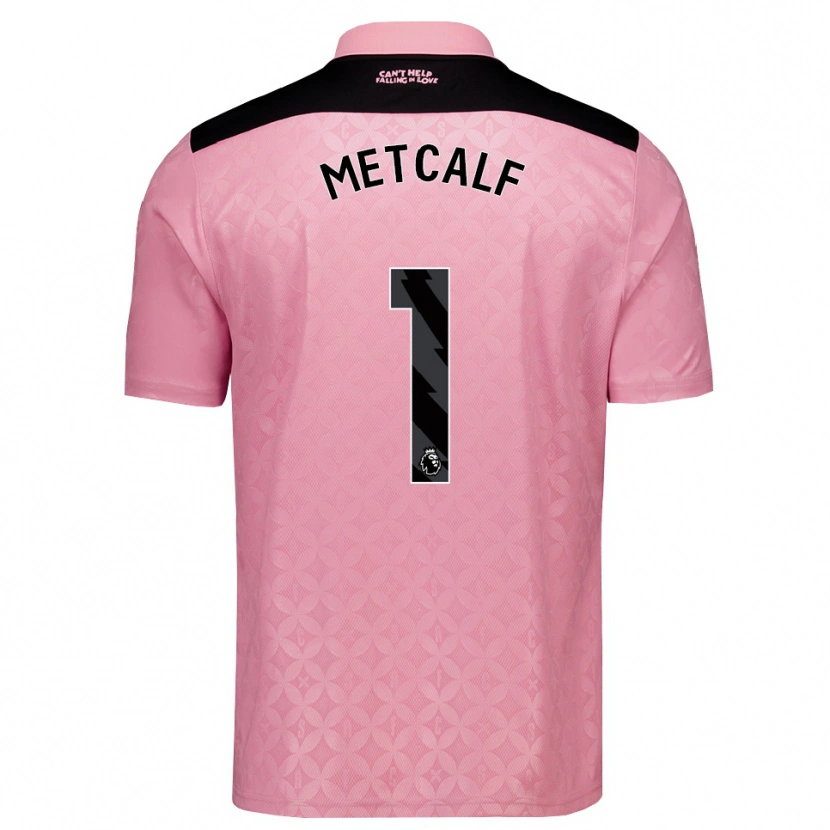 Danxen Kvinnor Ben Metcalf #1 Ljusrosa Svart Bortatröja Matchtröjor 2026/27 Tröjor T-Tröja