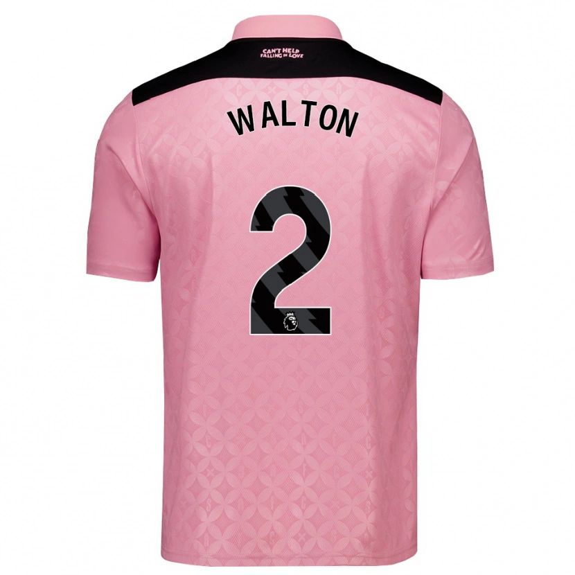 Danxen Kvinnor Robert Walton #2 Ljusrosa Svart Bortatröja Matchtröjor 2026/27 Tröjor T-Tröja