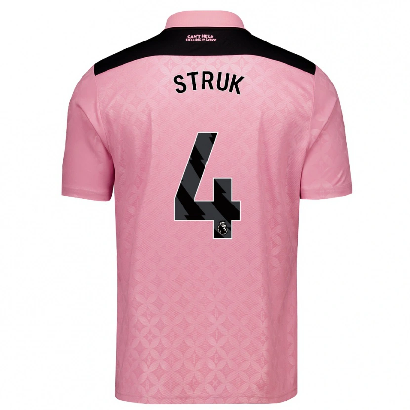 Danxen Kvinnor Ivan Struk #4 Ljusrosa Svart Bortatröja Matchtröjor 2026/27 Tröjor T-Tröja